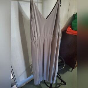 New taupe midi poly dress